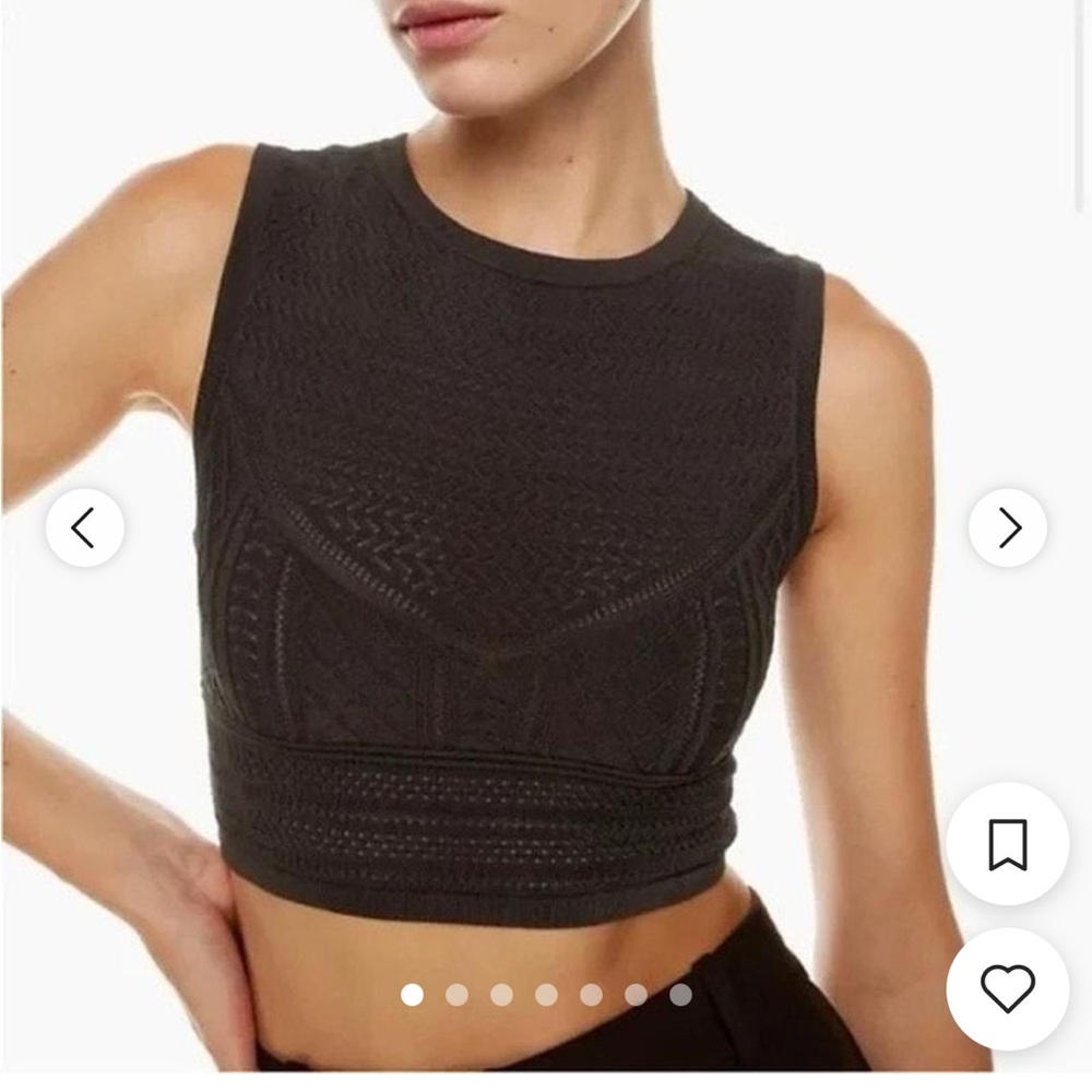 Aritzia Babaton Pointelle Sweater Knit Crop Tank Top